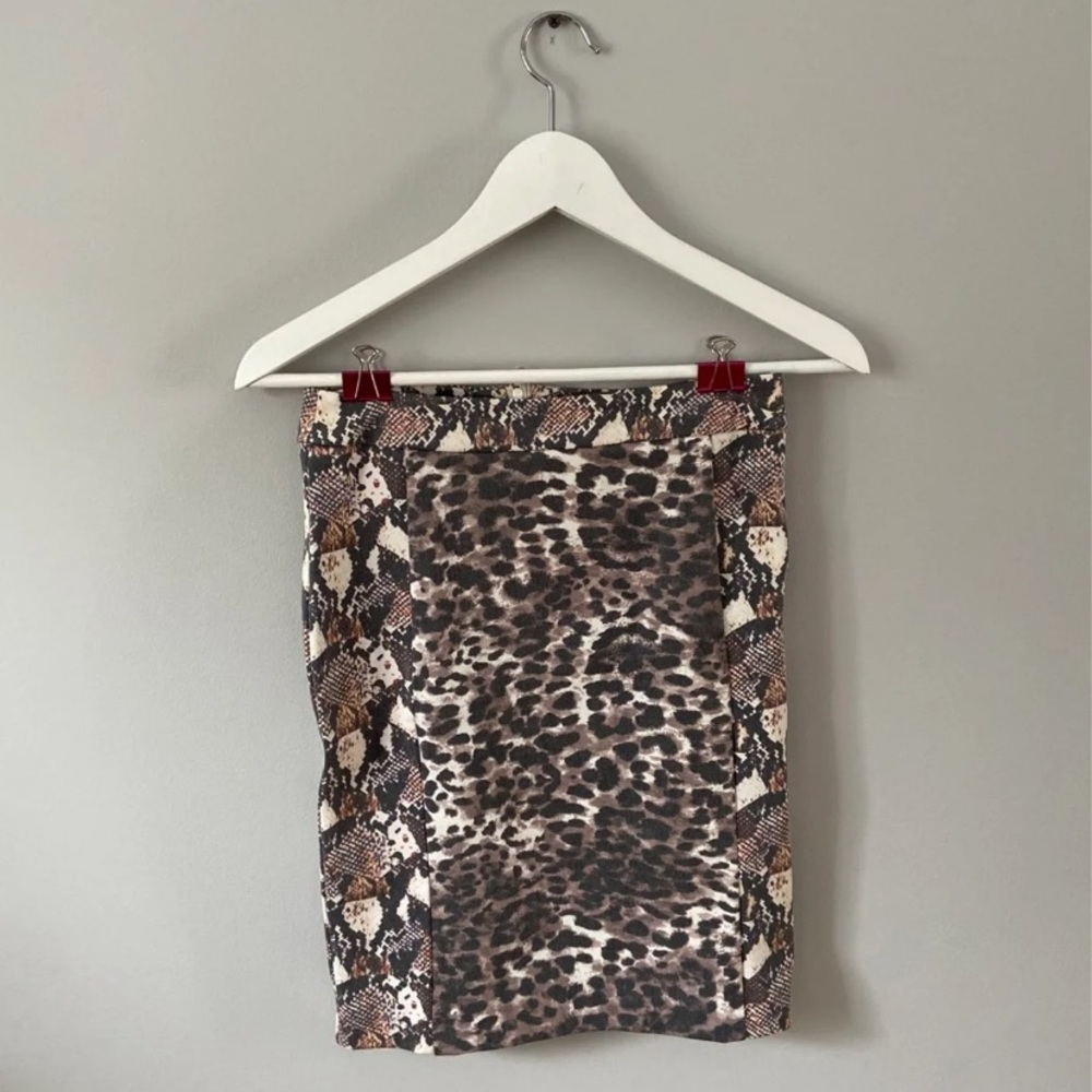 Animal print Leopard snake pencil skirt